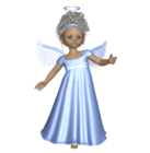 Cute 3D Angel with Sky Blue Dress PNG Picture