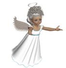 Cute 3D Angel with White Dress PNG Picture