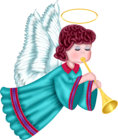 Cute Angel with Blue Robe Free PNG Clipart Picture