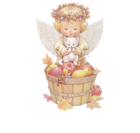 Cute Angel with Kitten Free Clipart