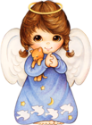 Cute Angel with Kitten PNG Picture