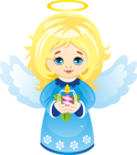 Cute Christmas Angel with Candle Clipart