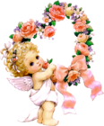 Cute Little Angel with Flowers PNG Clipart