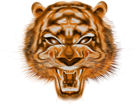 Decorative Tiger Head PNG Clip Art Image