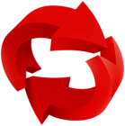 Recycle Arrows 3D Red PNG Transparent Clipart