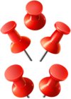 Red Push Pins PNG Clip Art Image