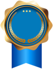 Badge Blue Gold Deco PNG Clip Art Image