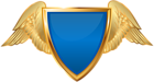 Badge with Wings Blue PNG Clip Art