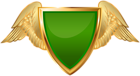 Badge with Wings Green PNG Clip Art