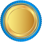 Gold Blue Seal Badge PNG Clip Art Image