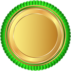 Gold Green Seal Badge PNG Clip Art Image