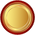Gold Red Seal Badge PNG Clip Art Image