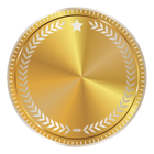 Gold Seal Badge with Decoration PNG Clipart Image