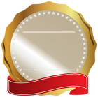 Gold Seal with Red Ribbon PNG Clipart Image