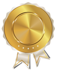 Gold Seal with White Ribbon PNG Clipart Image