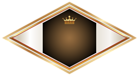 Gold and Brown Label with Gold Crown PNG Clipart Image