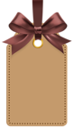 Label with Brown Bow Template PNG Clip Art Image