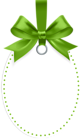 Label with Green Bow Template PNG Clip Art