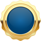 Seal Badge Blue Gold PNG Clip Art Image