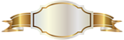 White Label and Gold Banner PNG Clipart Image