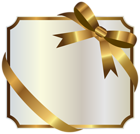 White Label with Gold Bow PNG Clipart Image