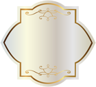 White Label with Gold Decorations PNG Clipart Image