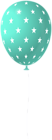 Balloon with Stars Aqua PNG Clipart