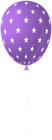 Balloon with Stars Purple PNG Clipart