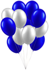 Balloons White Blue Clip Art Image