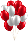 Balloons White Red Clip Art Image