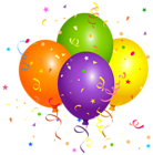 Balloons with Confetti PNG Clipart Image