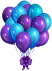 Blue Purple Bunch of Balloons Clip Art PNG Image