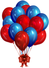 Blue Red Bunch of Balloons Clip Art PNG Image