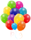 Bunch of Colorful Balloons Transparent PNG Clip Art Image