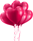 Bunch of Heart Balloons Transparent PNG Image