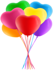 Colorful Heart Balloons PNG Clipart
