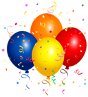 Confetti and Balloons PNG Clipart Image