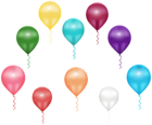 Flying Balloons PNG Clip Art Image