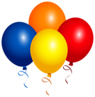 Four Balloons PNG Clipart Image