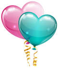 Pink and Blue Heart Balloons PNG Clipart Image