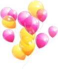 Pink and Yellow Balloons Bunch PNG Clipart Image