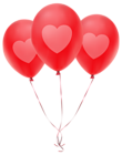 Red Balloons with Heart Transparent PNG Clip Art Image