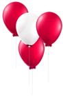 Red and White Balloons PNG Clip Art Image
