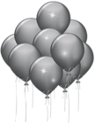 Silver Balloons Transparent Clip Art Image