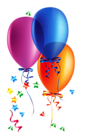 Transparent Balloons with Confetti Clipart