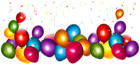 Transparent Colorful Balloons with Confetti PNG Clipart Picture