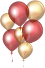 Transparent Red Gold Balloons PNG Clip Art