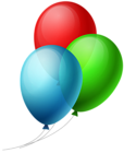 Transparent Three Balloons PNG Clipart