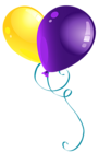 Yellow and Purple Balloons PNG Clipart Picture