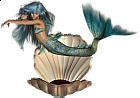 Beautiful Mermaid with Seashell 3D Clipart